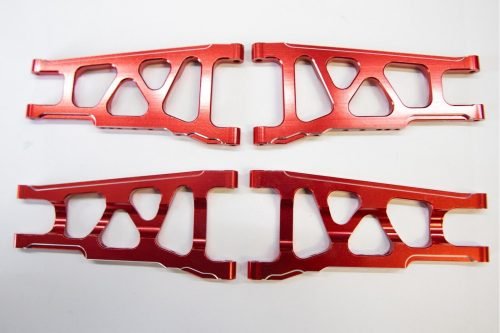 CR (F + R) Red Aluminum A-Arms For Traxxas Slash 4x4, Rustler, Stampede