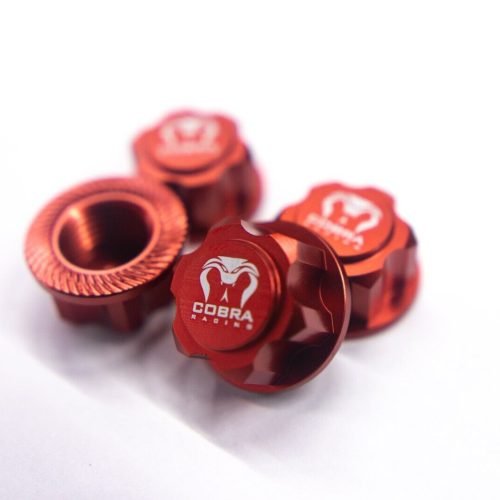 Cobra Racing 17mm Hex Wheel Nut Set – Red Aluminum