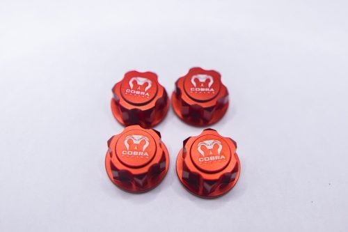 Cobra Racing 17mm Hex Wheel Nut Set – Red Aluminum