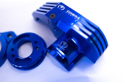 CR Traxxas Maxx & Maxx Slash Adjustable Motor Mount & Gear Covers - BLUE
