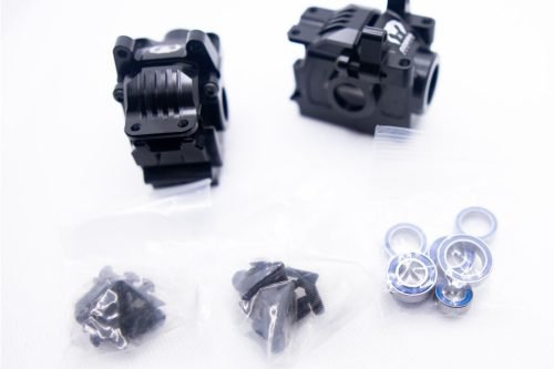 CR Black Differential housing Front + Rear fit Traxxas Slash Rustler 4x4 4WD
