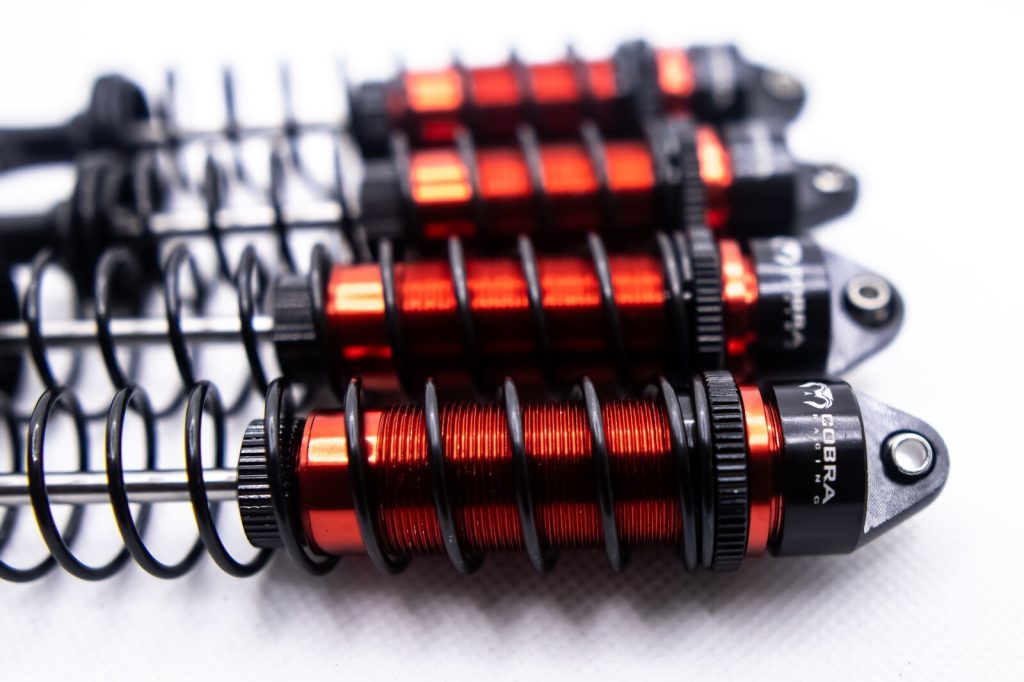 Arrma 1/10 Shocks (Red) - Fits Big Rock, Senton, Typhon, and More (F + R)