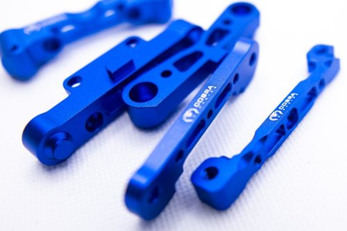 CR Aluminum Suspension Mounts F + R (Blue) for ARRMA 6s Kraton Typhon, etc..