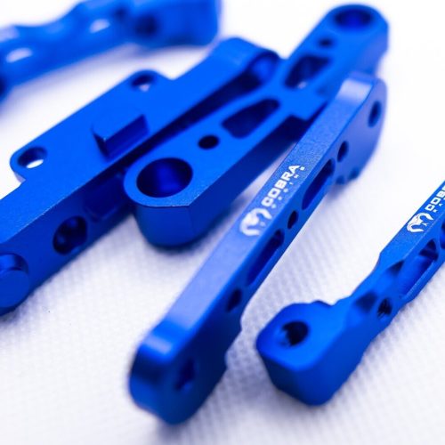 CR Aluminum Suspension Mounts F + R (Blue) for ARRMA 6s Kraton Typhon, etc..