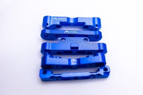CR Aluminum Suspension Mounts F + R (Blue) for ARRMA 6s Kraton Typhon, etc..
