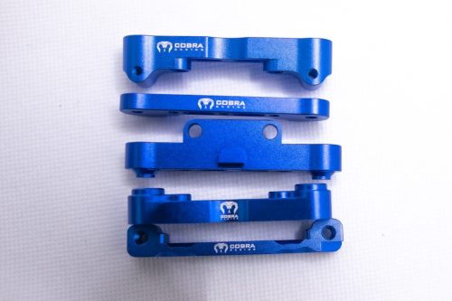 CR Aluminum Suspension Mounts F + R (Blue) for ARRMA 6s Kraton Typhon, etc..