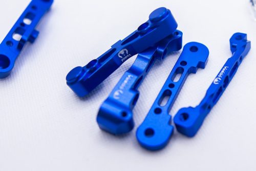 CR Aluminum Suspension Mounts F + R (Blue) for ARRMA 6s Kraton Typhon, etc..