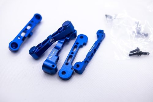 CR Aluminum Suspension Mounts F + R (Blue) for ARRMA 6s Kraton Typhon, etc..