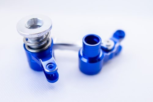 Traxxas X-Maxx Bellcrank 7075-T6 Black on Blue