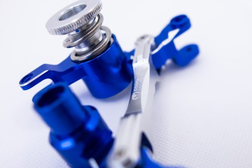 Traxxas X-Maxx Bellcrank 7075-T6 Black on Blue