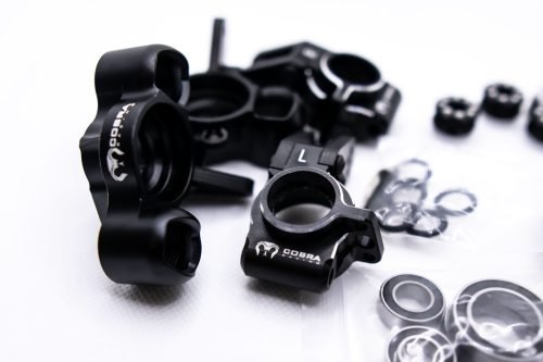 Arrma 6S Aluminum Knuckles & Hubs – 7075-T6 + Carbon Fiber Set (Black)