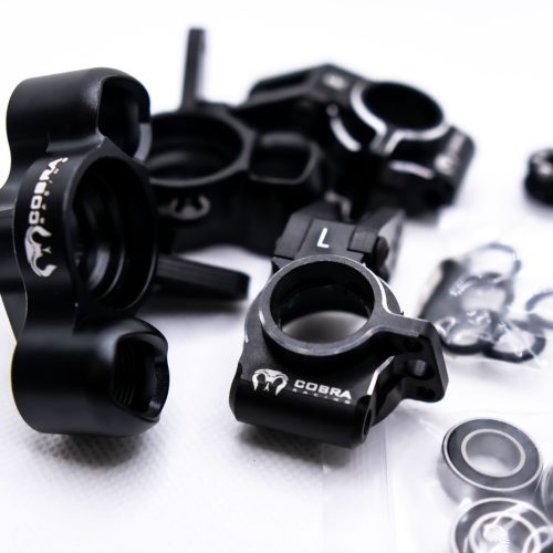 Arrma 6S Aluminum Knuckles & Hubs – 7075-T6 + Carbon Fiber Set (Black)