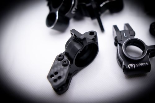 Arrma 6S Aluminum Knuckles & Hubs – 7075-T6 + Carbon Fiber Set (Black)