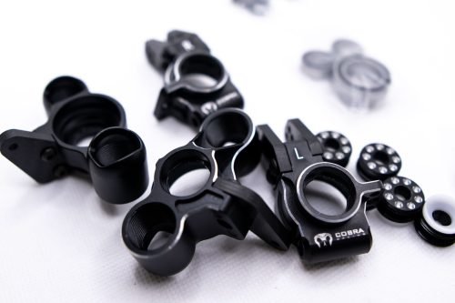Arrma 6S Aluminum Knuckles & Hubs – 7075-T6 + Carbon Fiber Set (Black)