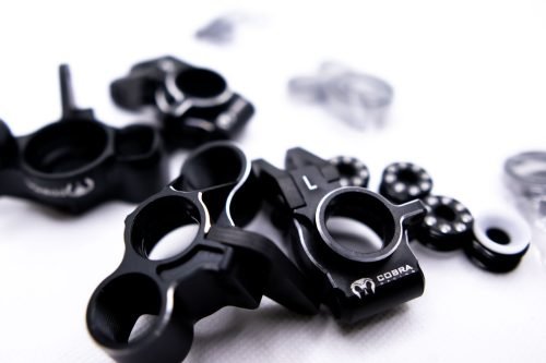 Arrma 6S Aluminum Knuckles & Hubs – 7075-T6 + Carbon Fiber Set (Black)