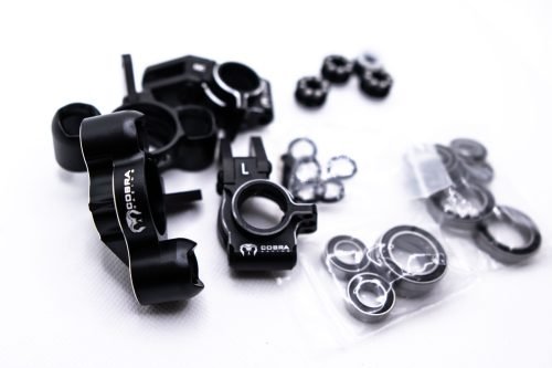 Arrma 6S Aluminum Knuckles & Hubs – 7075-T6 + Carbon Fiber Set (Black)