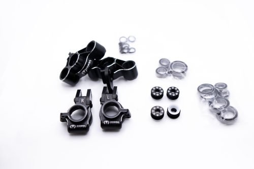 Arrma 6S Aluminum Knuckles & Hubs – 7075-T6 + Carbon Fiber Set (Black)