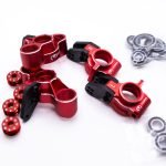 Arrma 6S Aluminum Knuckles & Hubs – 7075-T6 + Carbon Fiber Set (Red)