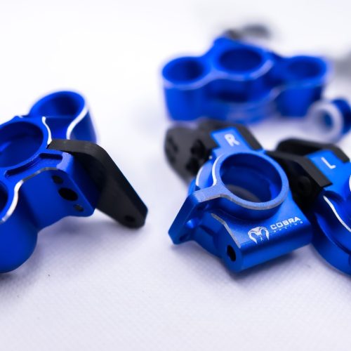 Arrma 6S Aluminum Knuckles & Hubs – 7075-T6 + Carbon Fiber Set (Blue)