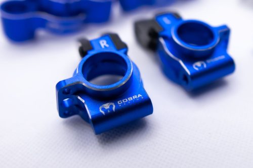 Arrma 6S Aluminum Knuckles & Hubs – 7075-T6 + Carbon Fiber Set (Blue)