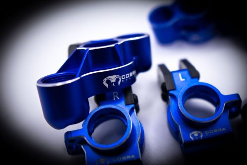 Arrma 6S Aluminum Knuckles & Hubs – 7075-T6 + Carbon Fiber Set (Blue)