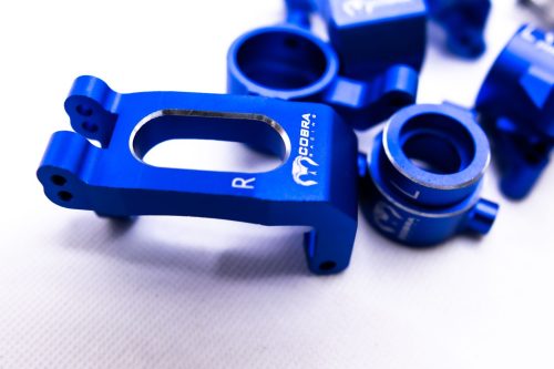 Cobra Racing Traxxas Sledge Knuckles + Hubs Combo – 7075-T6 Aluminum – Blue