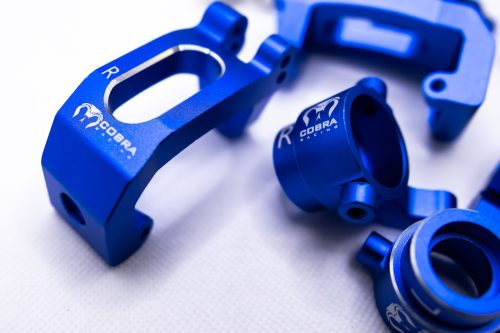Cobra Racing Traxxas Sledge Knuckles + Hubs Combo – 7075-T6 Aluminum – Blue