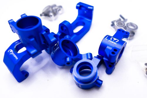 Cobra Racing Traxxas Sledge Knuckles + Hubs Combo – 7075-T6 Aluminum – Blue