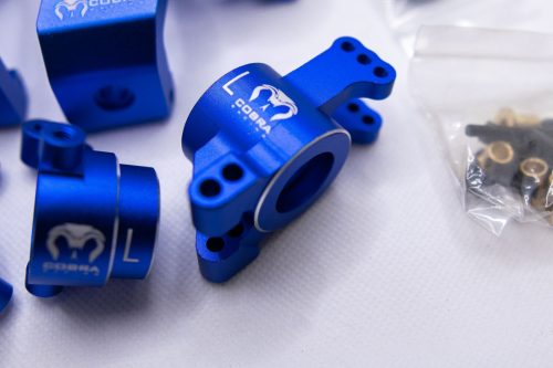 Cobra Racing Traxxas Sledge Knuckles + Hubs Combo – 7075-T6 Aluminum – Blue