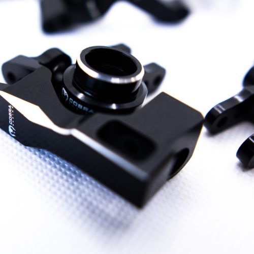 CR Knuckles & Hubs (complete) for Traxxas Slash 4x4, Rustler, Stampede – Black