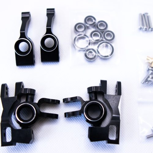 CR Knuckles & Hubs (complete) for Traxxas Slash 4x4, Rustler, Stampede – Black