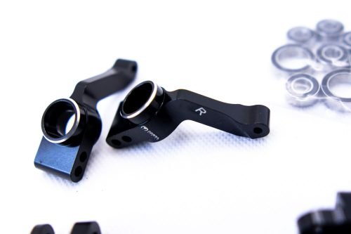 CR Knuckles & Hubs (complete) for Traxxas Slash 4x4, Rustler, Stampede – Black