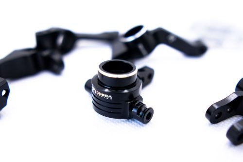 CR Knuckles & Hubs (complete) for Traxxas Slash 4x4, Rustler, Stampede – Black