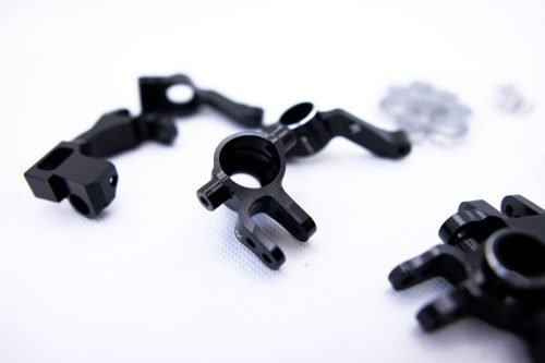 CR Knuckles & Hubs (complete) for Traxxas Slash 4x4, Rustler, Stampede – Black