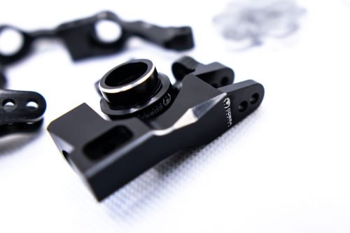 CR Knuckles & Hubs (complete) for Traxxas Slash 4x4, Rustler, Stampede – Black