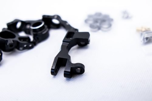 CR Knuckles & Hubs (complete) for Traxxas Slash 4x4, Rustler, Stampede – Black