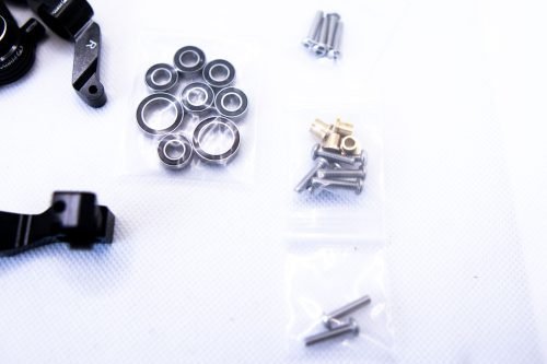 CR Knuckles & Hubs (complete) for Traxxas Slash 4x4, Rustler, Stampede – Black