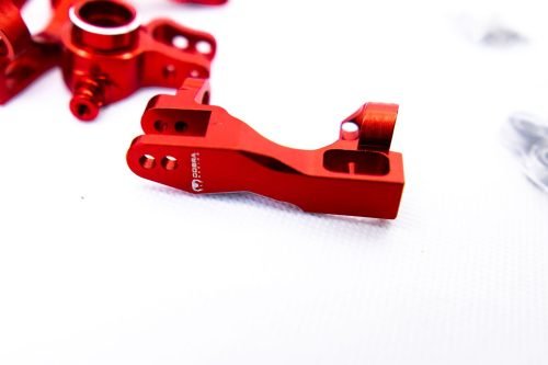 CR Knuckles & Hubs (complete) for Traxxas Slash 4x4, Rustler, Stampede – Red