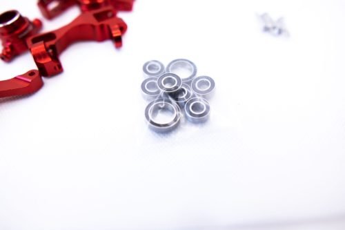 CR Knuckles & Hubs (complete) for Traxxas Slash 4x4, Rustler, Stampede – Red