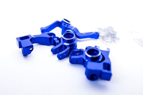 CR Knuckles & Hubs (complete) for Traxxas Slash 4x4, Rustler, Stampede – Blue