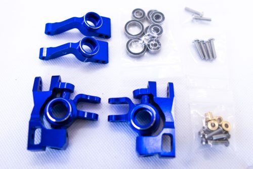 CR Knuckles & Hubs (complete) for Traxxas Slash 4x4, Rustler, Stampede – Blue