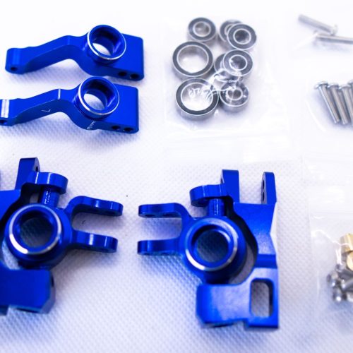 CR Knuckles & Hubs (complete) for Traxxas Slash 4x4, Rustler, Stampede – Blue