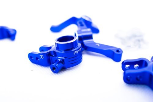 CR Knuckles & Hubs (complete) for Traxxas Slash 4x4, Rustler, Stampede – Blue