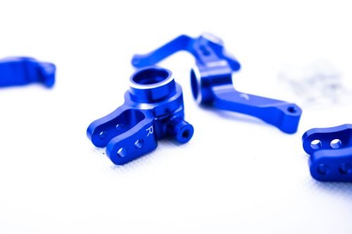 CR Knuckles & Hubs (complete) for Traxxas Slash 4x4, Rustler, Stampede – Blue