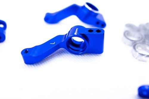 CR Knuckles & Hubs (complete) for Traxxas Slash 4x4, Rustler, Stampede – Blue