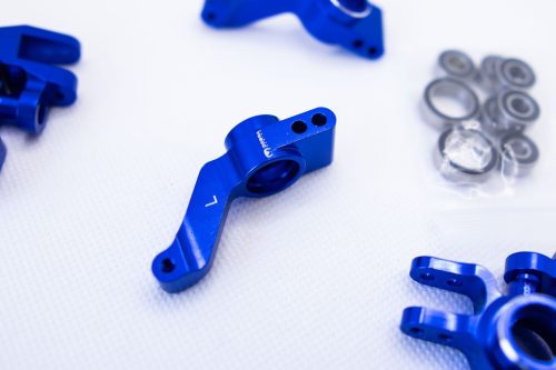 CR Knuckles & Hubs (complete) for Traxxas Slash 4x4, Rustler, Stampede – Blue