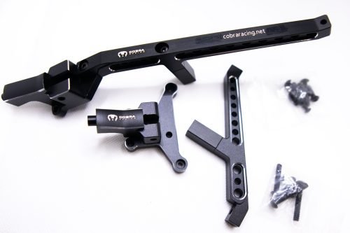 Cobra Racing Traxxas Sledge Aluminum Front + Rear Chassis Brace Combo – Black