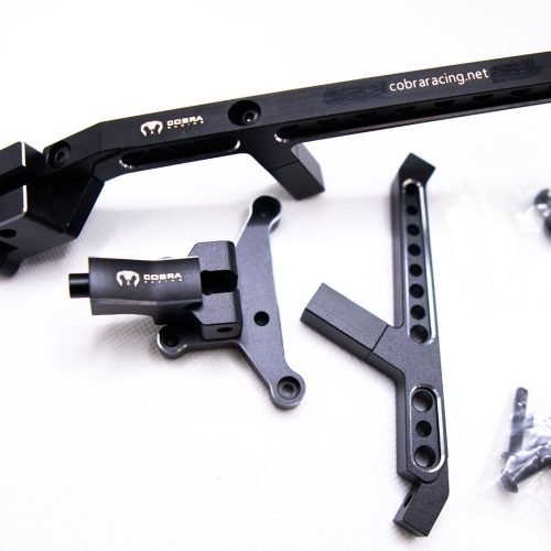 Cobra Racing Traxxas Sledge Aluminum Front + Rear Chassis Brace Combo – Black