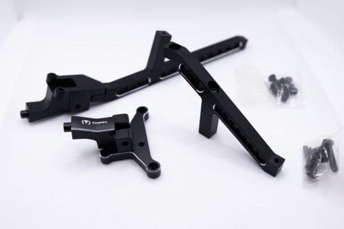 Cobra Racing Traxxas Sledge Aluminum Front + Rear Chassis Brace Combo – Black