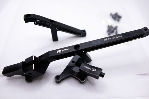 Cobra Racing Traxxas Sledge Aluminum Front + Rear Chassis Brace Combo – Black